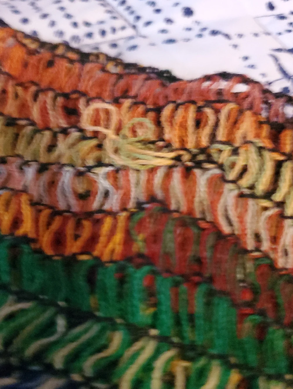 Vintage Italian Vibrant Multicolor Rainbow Striped Ruffle Handwoven Scarf